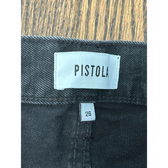 PISTOLA Eden Jeans Womens Size 26 Black Denim High Rise Mom Kick Straight NWT - Picture 7 of 9